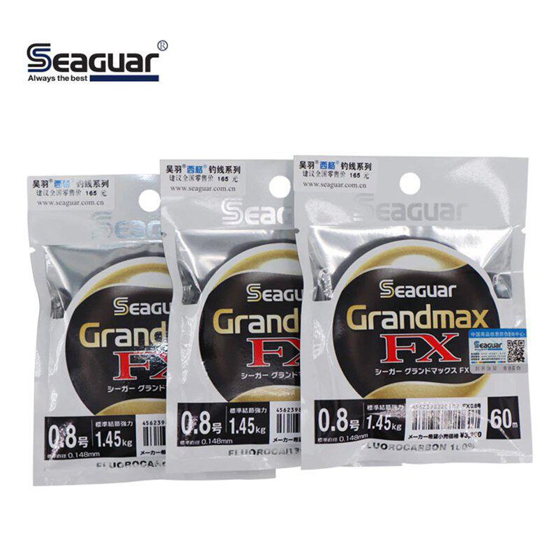 Seaguar Ligne de pêche en fluorocarbone JDM Grand Max 60 m, 6,8 kg, transparente - 15GM66